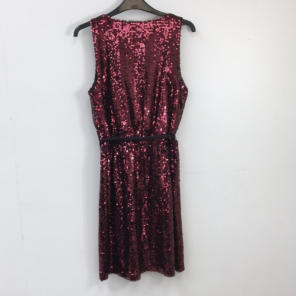Apt. 9 Sleeveless Burgundy Deep Red Sequins Cowl Scoop Neck Party Dress Size M - Picture 6 of 8